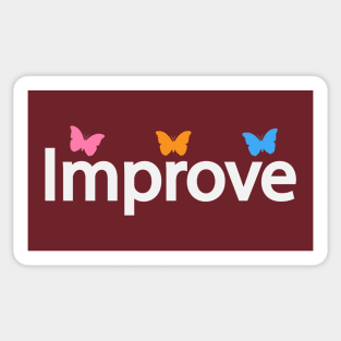 Improve improving typography design Sticker